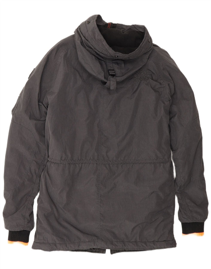 Giacca parka da uomo con cappuccio Superdry UK 38 nylon grigio medio