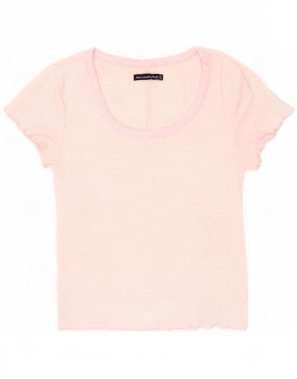 T-shirt corta da donna Abercrombie & Fitch UK 8 piccola rosa