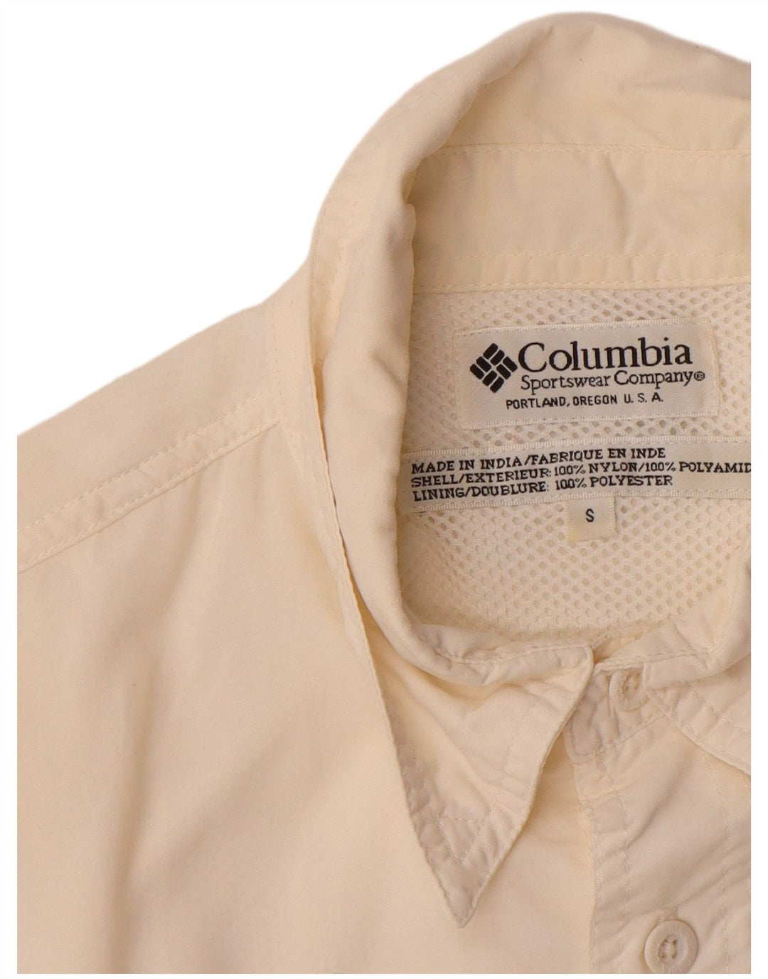 Camicia da uomo COLUMBIA piccola in nylon bianco sporco