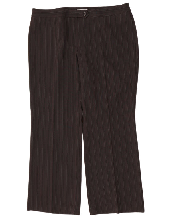 Marks & Spencer Womens Suit Trousers UK 20 2XL W40 L30 Brown Striped