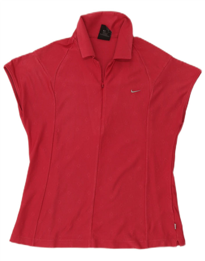 Polo Nike da donna UK 10/12 rosa medio geometrica