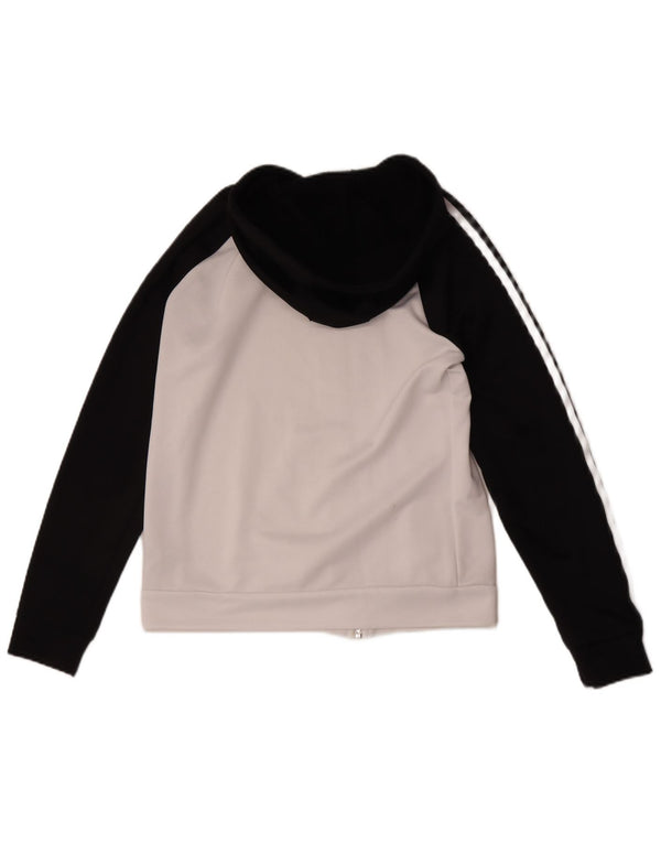 Maglione con cappuccio e zip da donna Adidas UK 14 Poliestere color block bianco medio