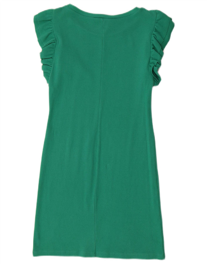 ZARA Womens Shift Dress UK 14 Large Green Cotton