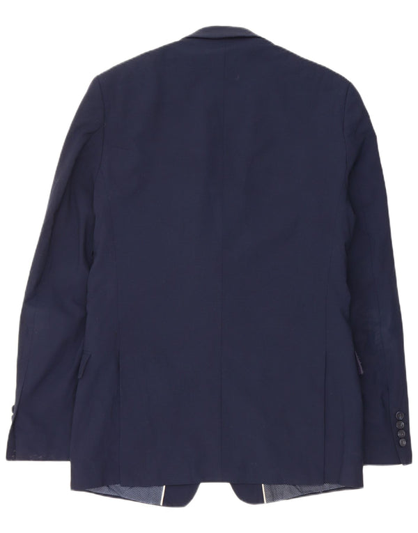 Marks & Spencer Mens 2 Button Blazer Jacket UK 38 Medium Navy Blue Wool