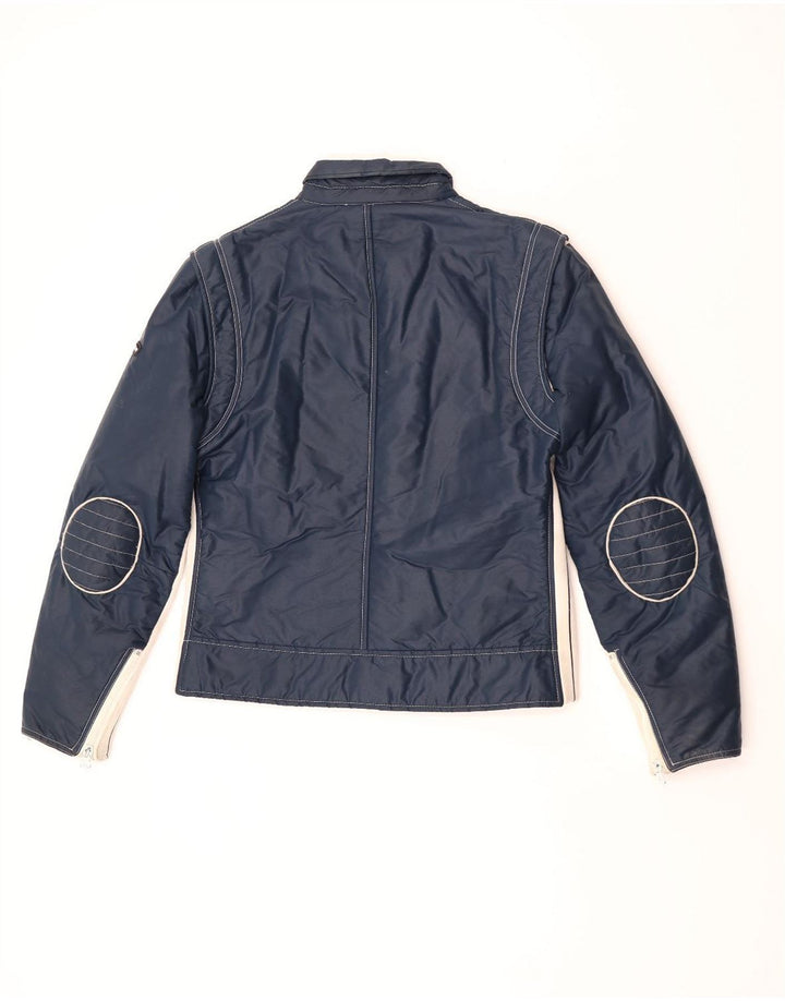 Giubbotto bomber vintage da uomo IT 52 XL Blu navy color block
