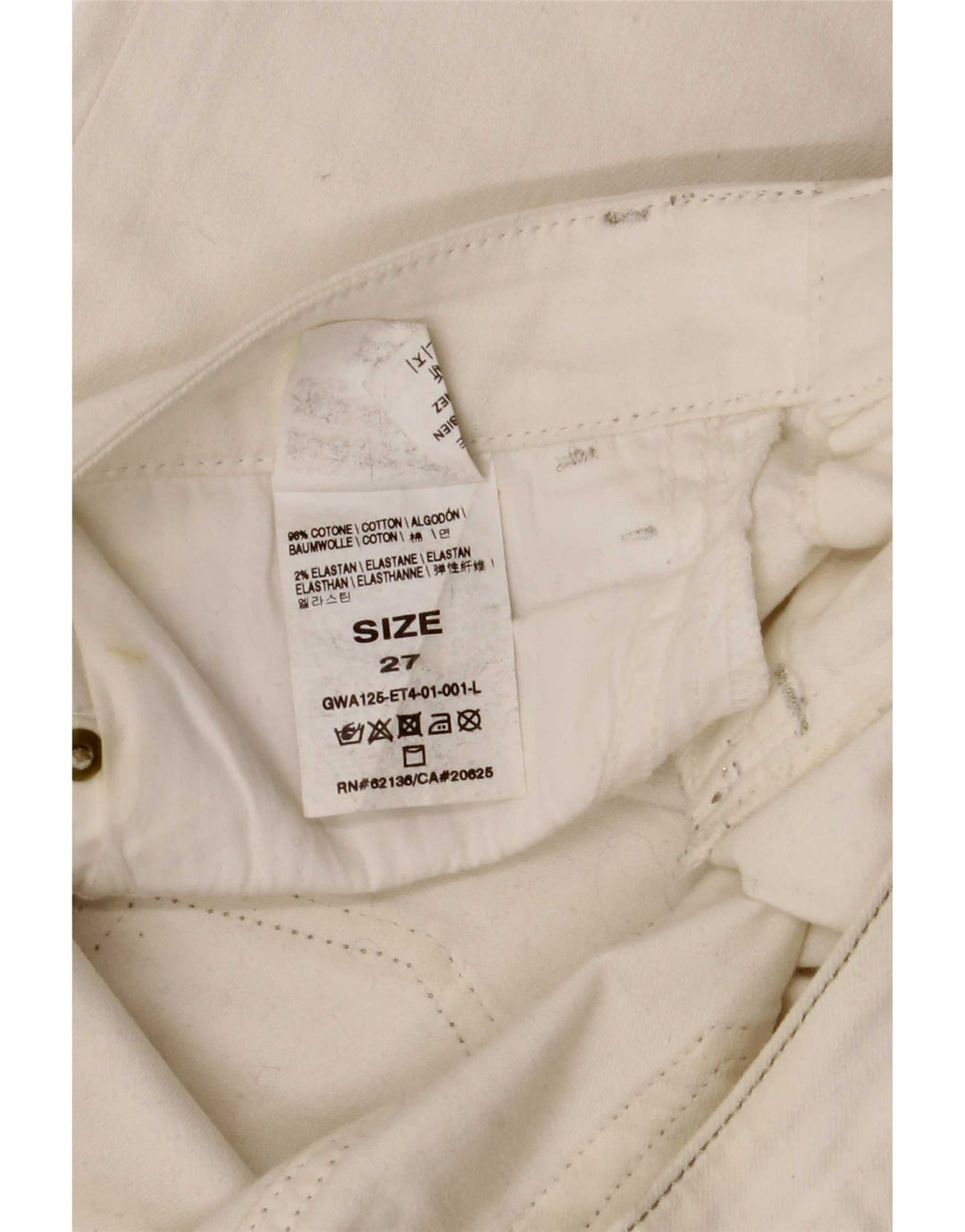 Jeans skinny da donna Guess W27 L34 cotone bianco