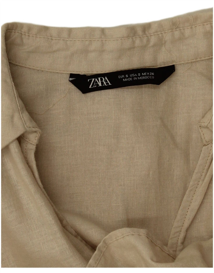 Abito a trapezio da donna Zara UK 10 piccolo beige