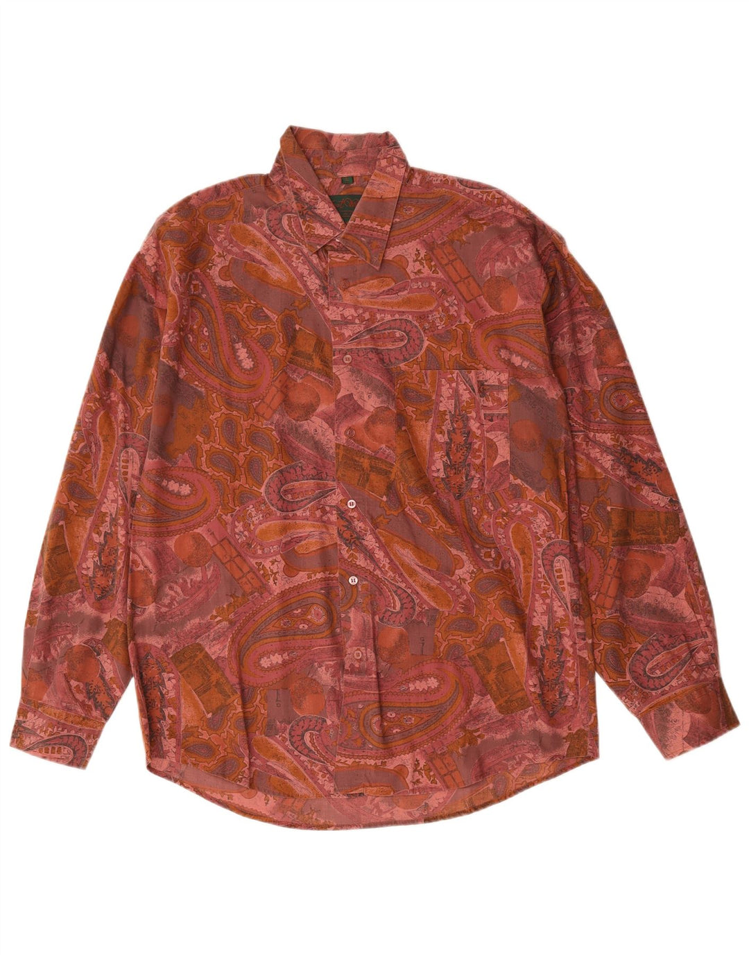 Camicia vintage da uomo grande motivo cachemire rosa