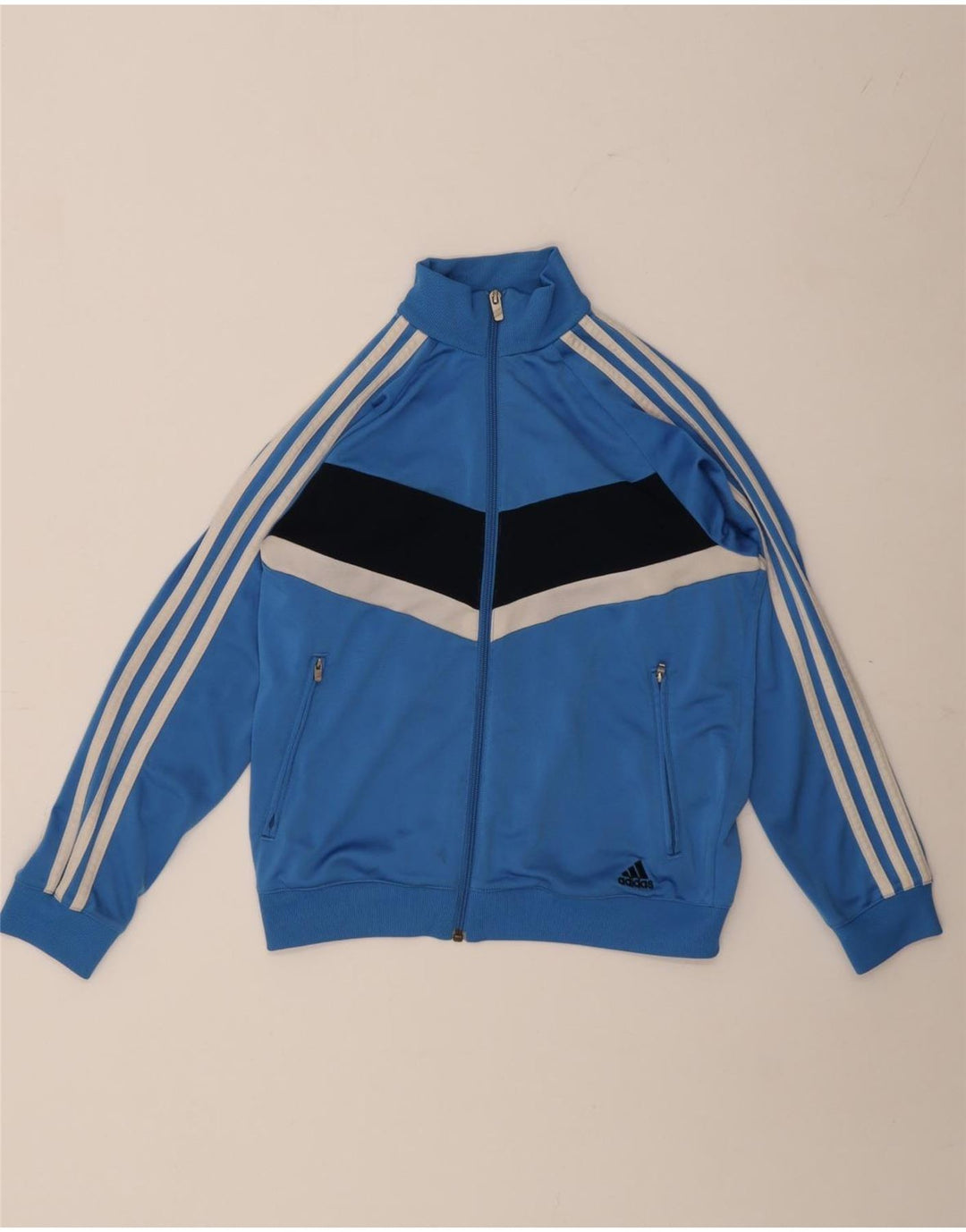 Giacca da tuta da ragazzo Adidas 11-12 anni in poliestere color block blu