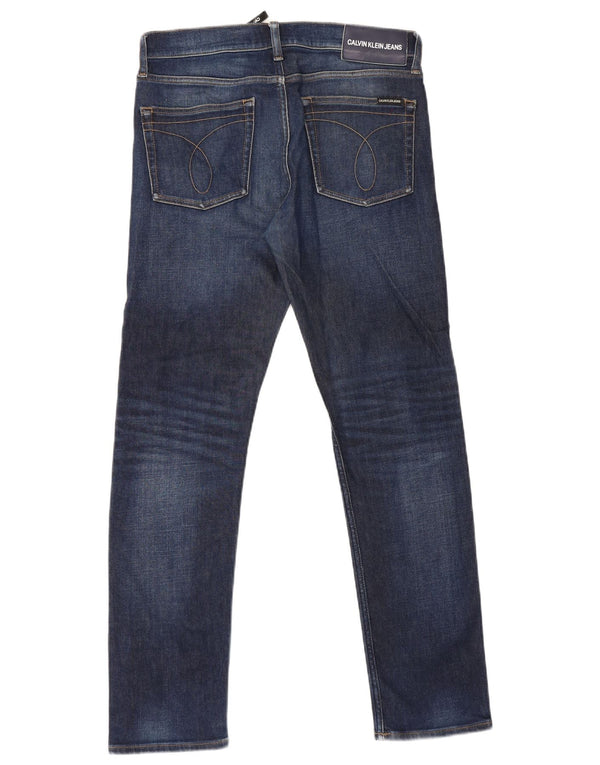 Jeans slim da uomo Calvin Klein W32 L32 cotone blu navy