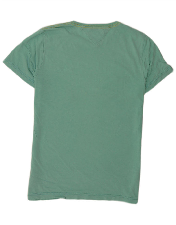 T-shirt grafica da uomo Tommy Hilfiger Top in cotone turchese medio