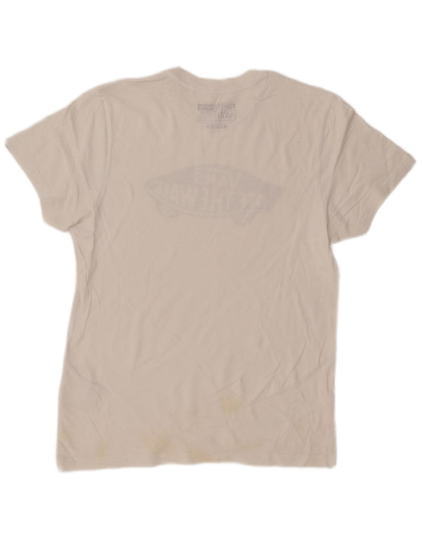 T-shirt grafica personalizzata da uomo Vans, top in cotone bianco medio