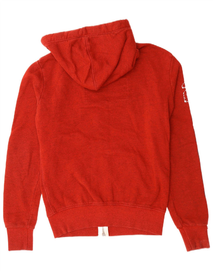 Maglione con cappuccio e zip grafica da uomo Superdry piccolo in cotone rosso
