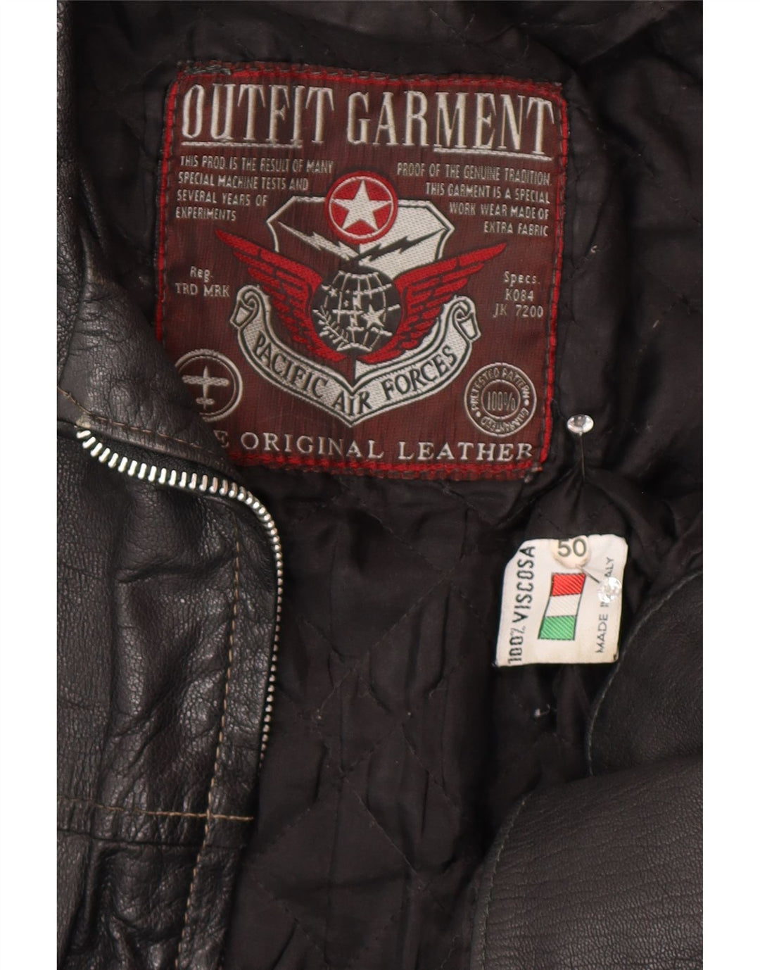 Giacca in pelle da uomo VINTAGE IT 50 Large in pelle nera