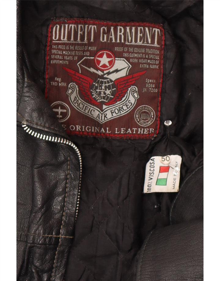 Giacca in pelle da uomo VINTAGE IT 50 Large in pelle nera