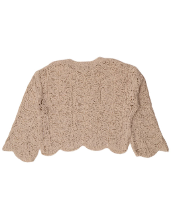 Top corto corto all'uncinetto oversize da donna Zara UK 10 piccolo beige