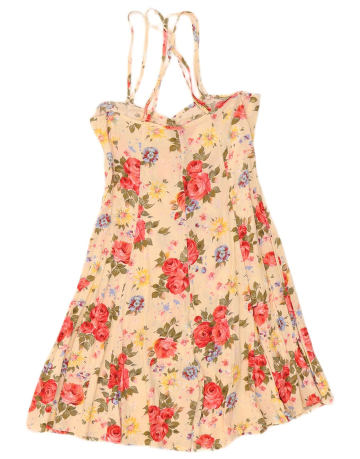 Tutina vintage da donna IT 42 Viscosa floreale gialla media