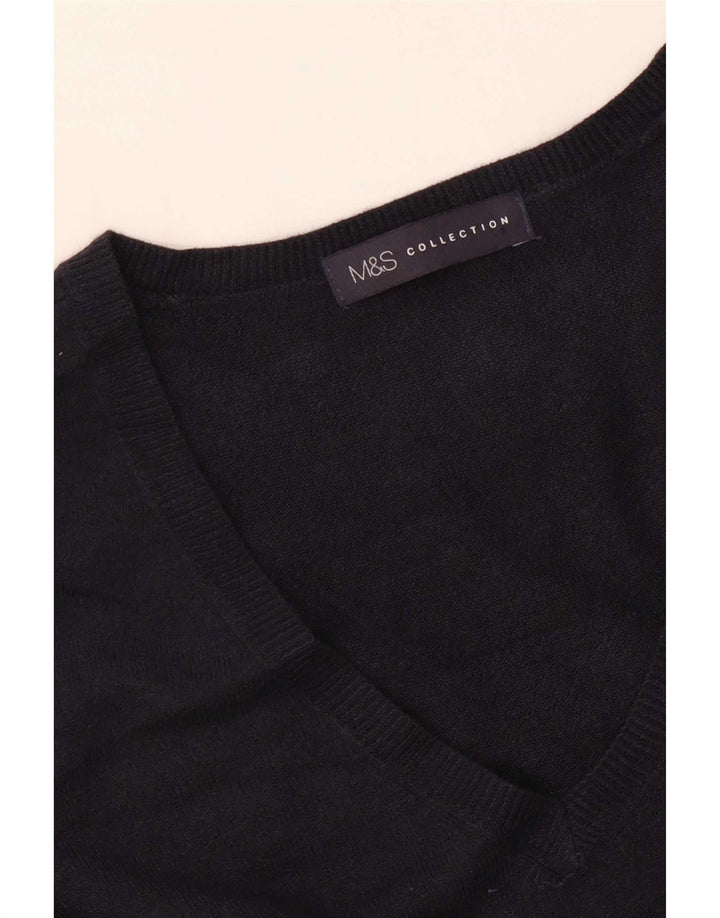Maglione maglione con scollo a V da donna Marks & Spencer UK 16 grande blu navy