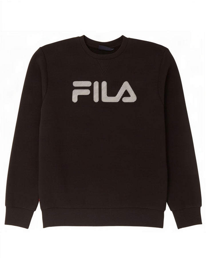 Felpa grafica da uomo Fila Maglione cotone nero medio