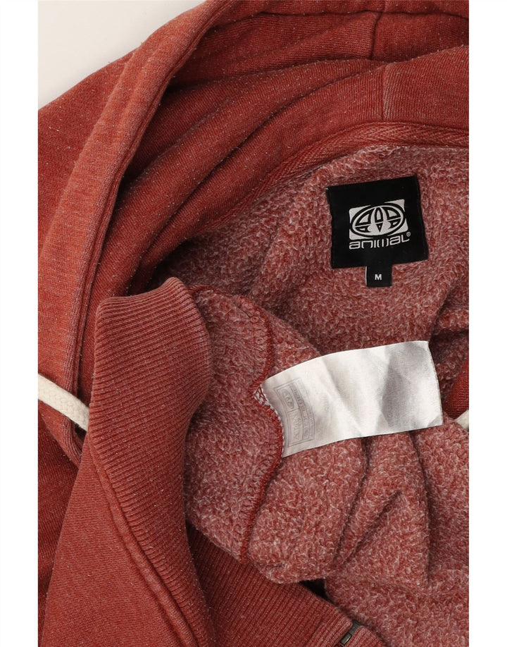 Maglione con cappuccio e zip grafica da uomo in cotone rosso medio