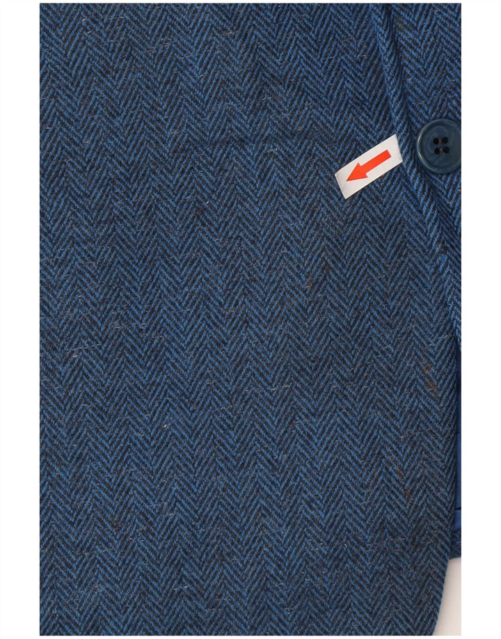 Giacca blazer da uomo a 2 bottoni Pal Zileri IT 52 XL Lana a spina di pesce blu
