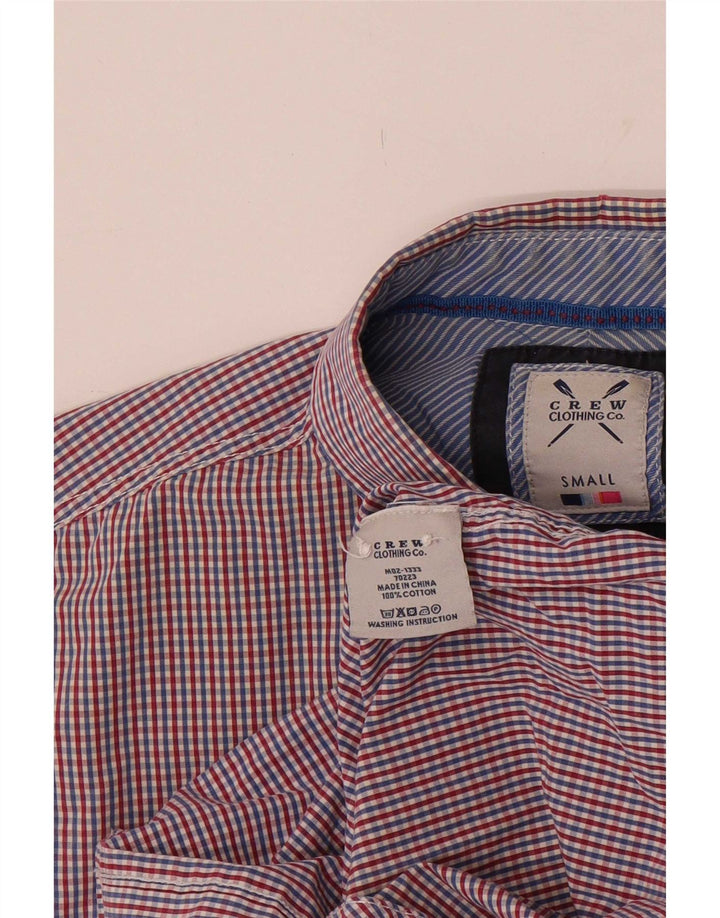 Crew Clothing Camicia da uomo piccola in cotone a quadretti rossi