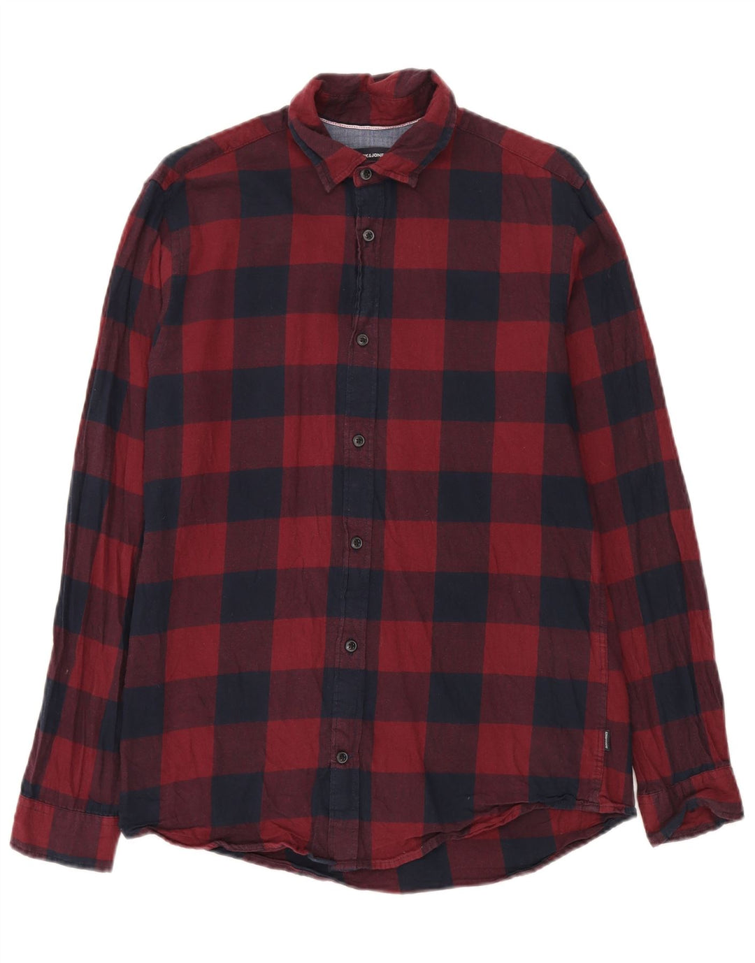 Camicia da uomo in flanella vestibilità regolare Jack & Jones in cotone a quadretti rosso medio