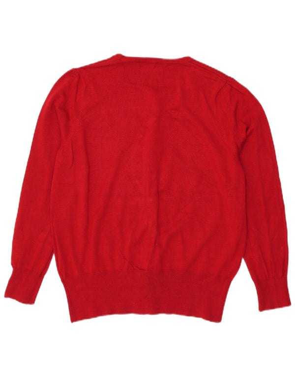 Maglione cardigan da donna Marks & Spencer UK 18 XL viscosa rossa