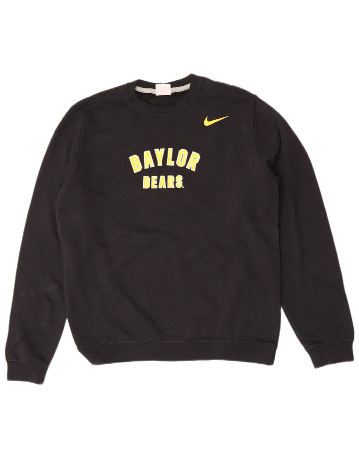 Felpa con grafica Nike Baylor Bears da uomo, piccola, in cotone nero