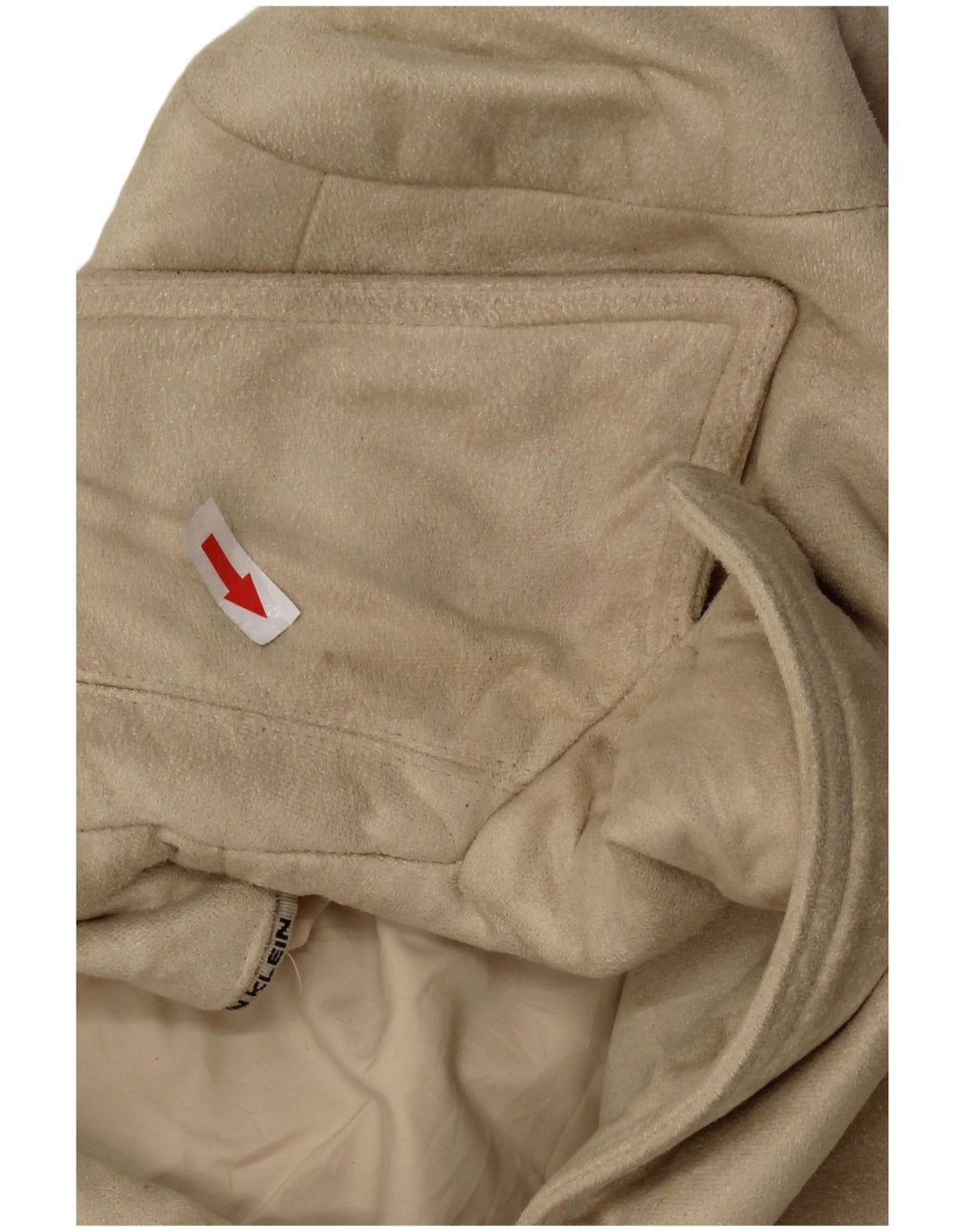 CALVIN KLEIN Giacca blazer a 3 bottoni da donna UK 16 Large Beige Poliestere