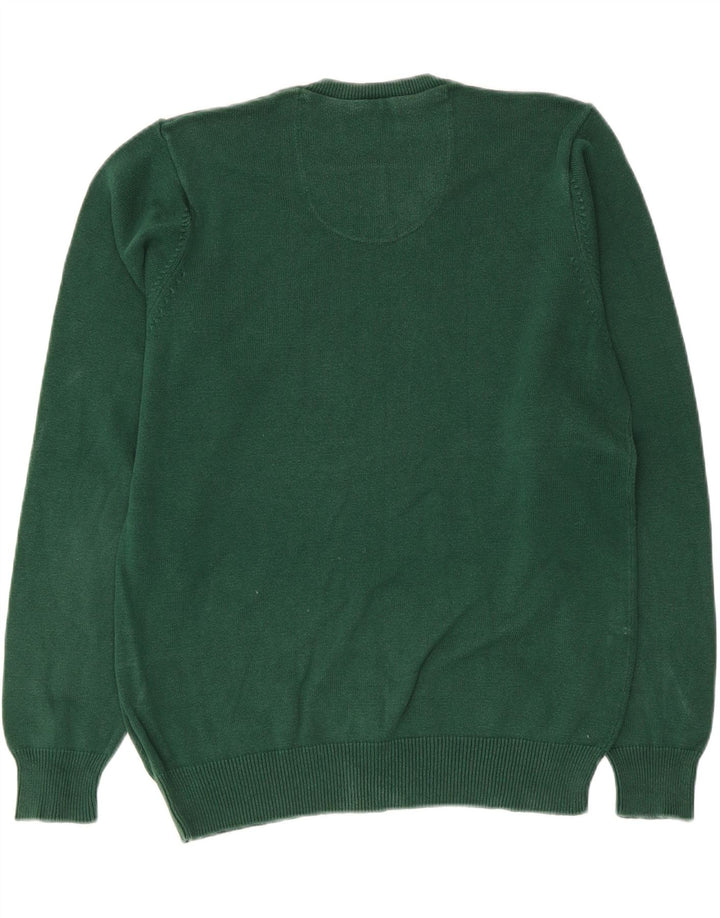 Maglione da uomo con scollo a V blu Harbour Marks & Spencer in cotone verde medio