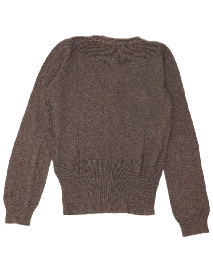 Maglione maglione con scollo a V da donna Levi's UK 12 Cotone grigio medio