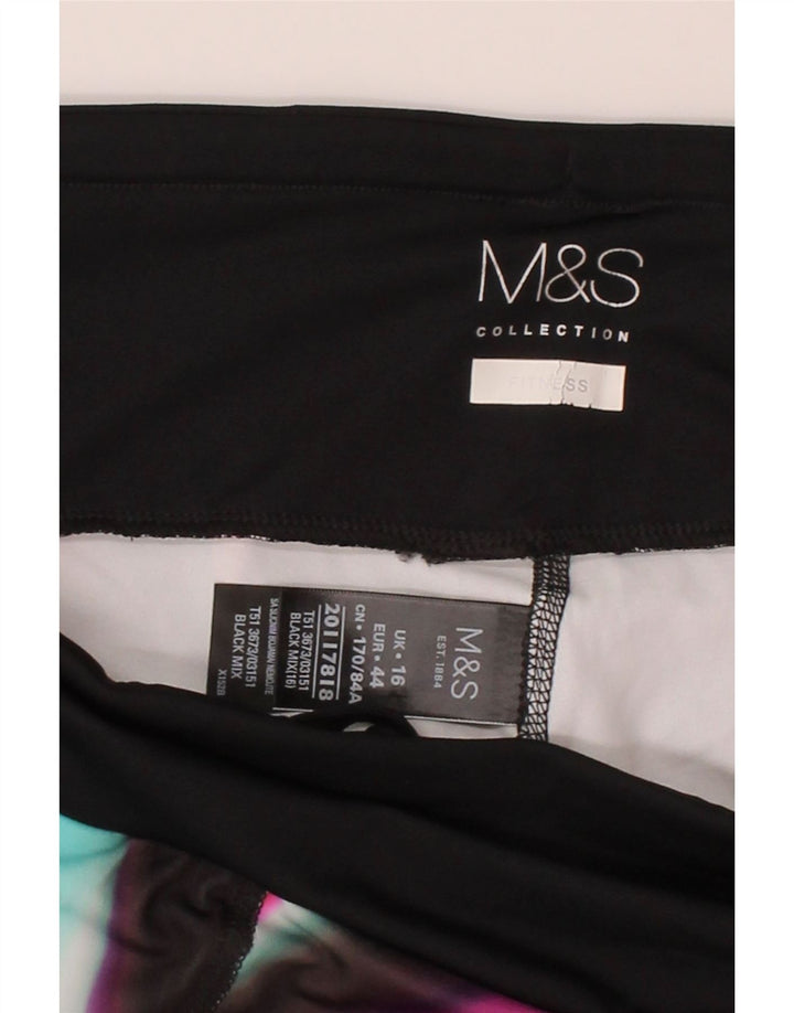MARKS & SPENCER Womens Leggings UK 16 Large  Multicoloured Colourblock