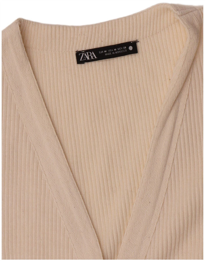 Vestito aderente da donna Zara UK 12 medio bianco sporco