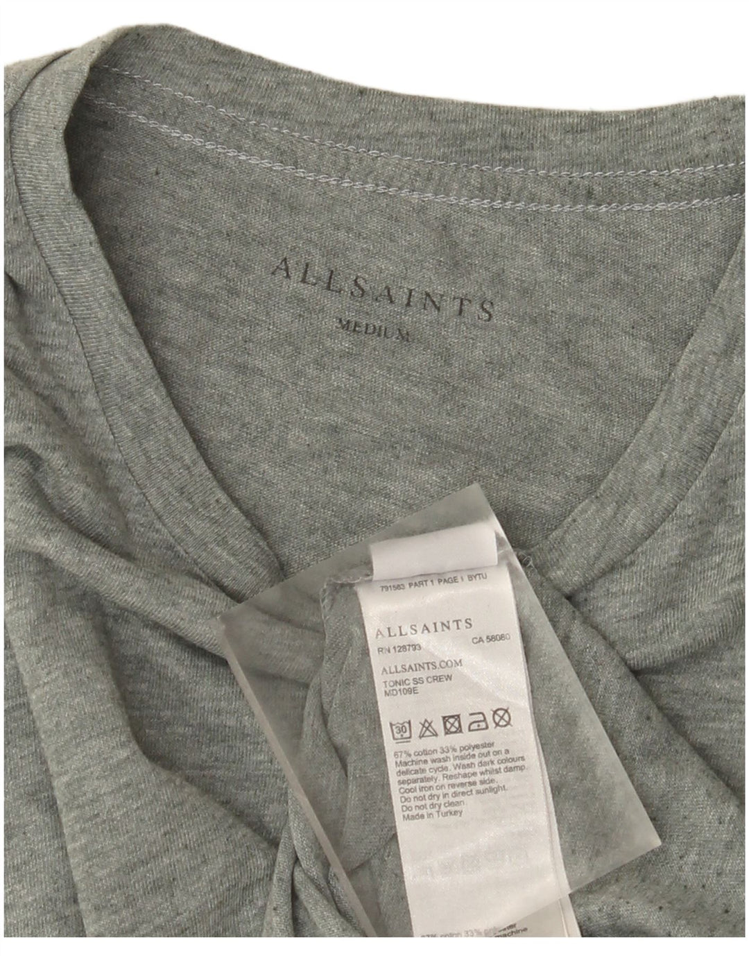 T-shirt da uomo All Saints Top in cotone verde medio