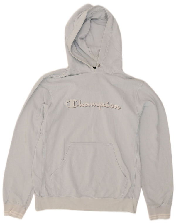 Maglione con cappuccio grafico da uomo Champion grande in cotone blu