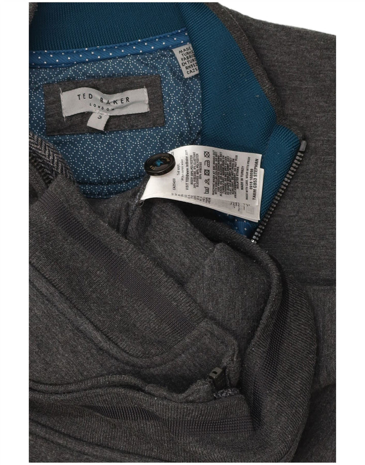 Giacca da ginnastica da uomo Ted Baker taglia 3 in poliestere grigio medio