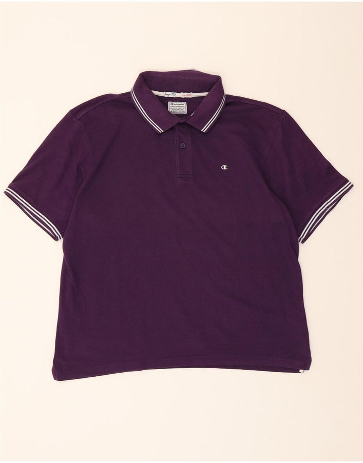 CHAMPION Mens Polo Shirt XL Purple Cotton Vintage Champion and Second-Hand Champion from Messina Hembry 