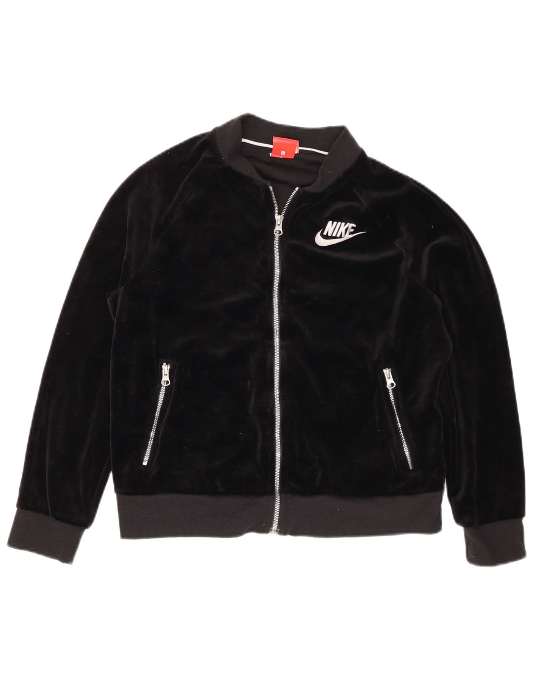 Giacca da ginnastica oversize in velluto da donna Nike UK 10 piccola nera