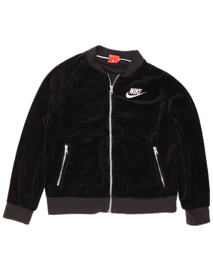 Giacca da ginnastica oversize in velluto da donna Nike UK 10 piccola nera