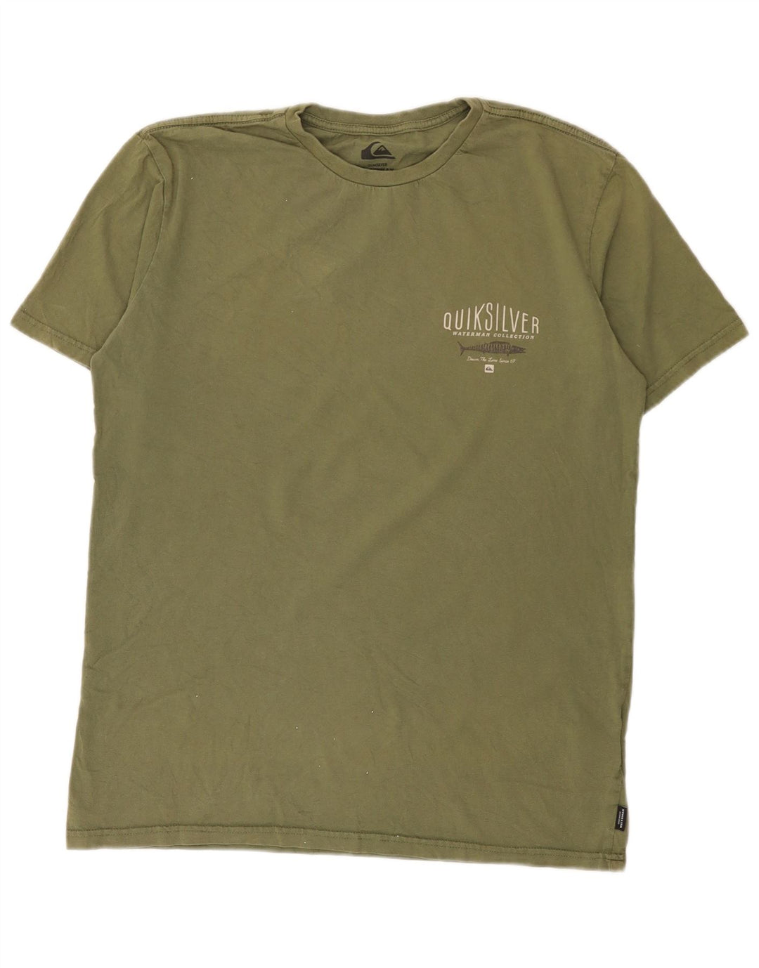 T-shirt grafica da uomo con vestibilità regolare Quiksilver, cotone medio kaki