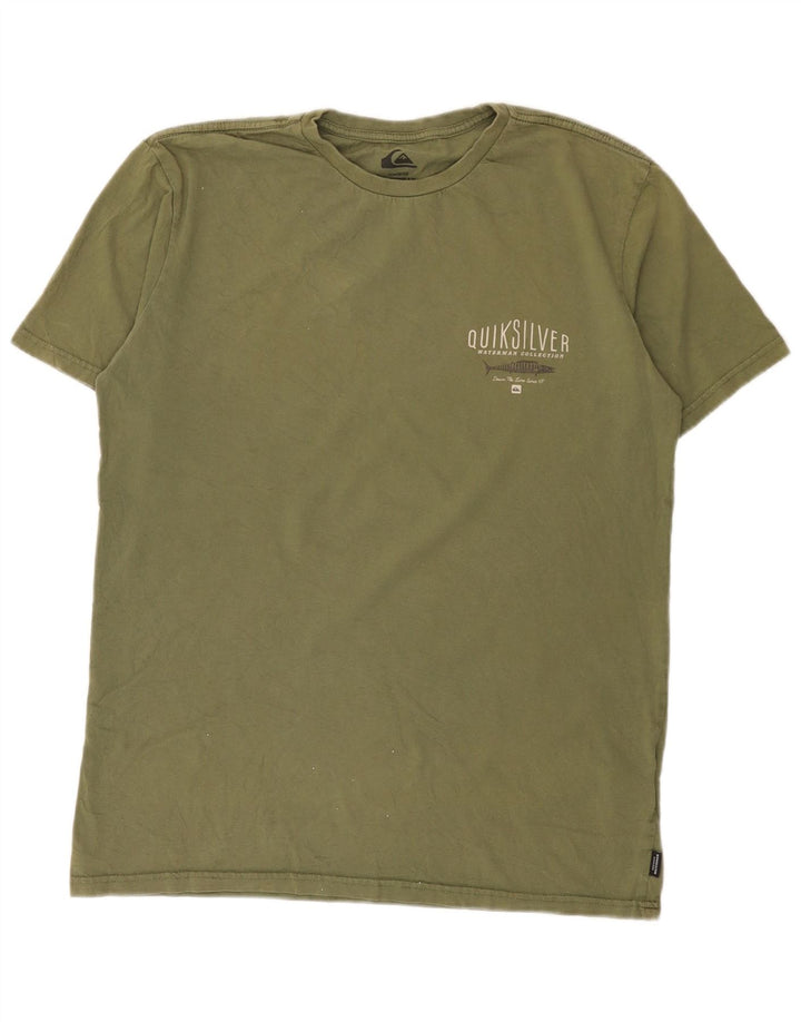 T-shirt grafica da uomo con vestibilità regolare Quiksilver, cotone medio kaki