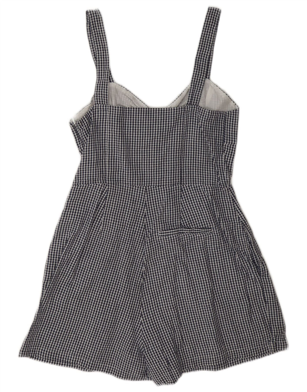 Tuta corta regolare senza maniche da donna Jack Wills UK 10 piccolo cotone a quadri blu