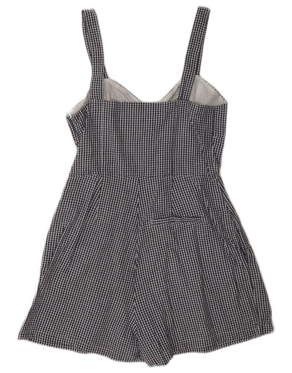 Tuta corta regolare senza maniche da donna Jack Wills UK 10 piccolo cotone a quadri blu
