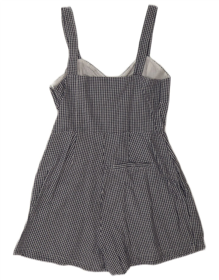 Tuta corta regolare senza maniche da donna Jack Wills UK 10 piccolo cotone a quadri blu