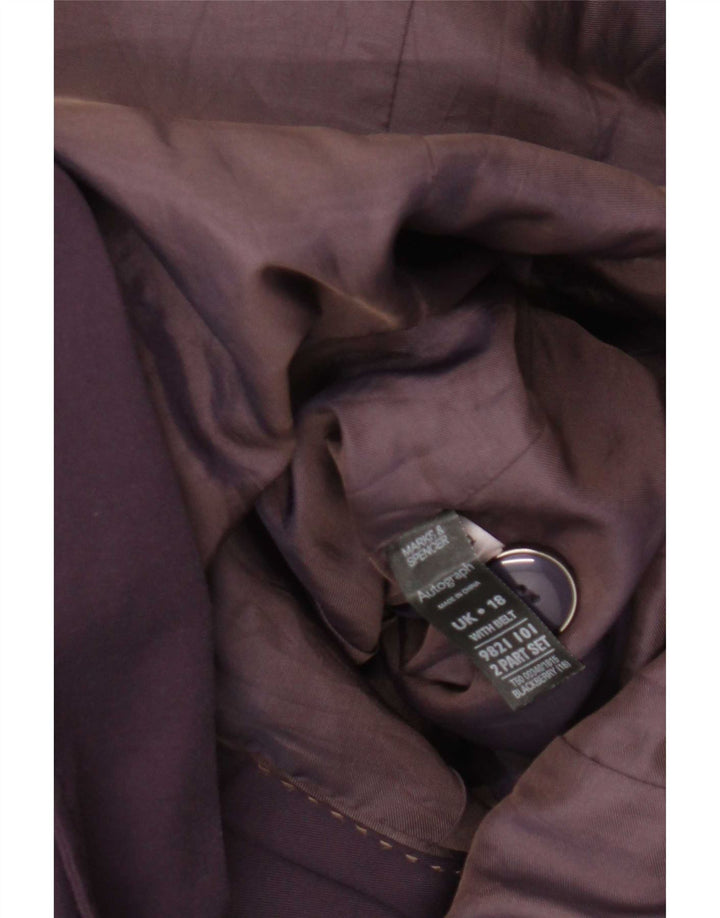 Trench autografato da donna Marks & Spencer UK 18 XL poliestere viola