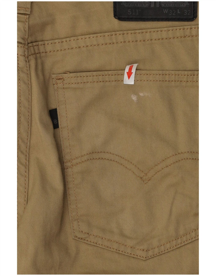 Levi's Uomo 511 Pantaloni Casual Slim W32 L32 Cotone Beige