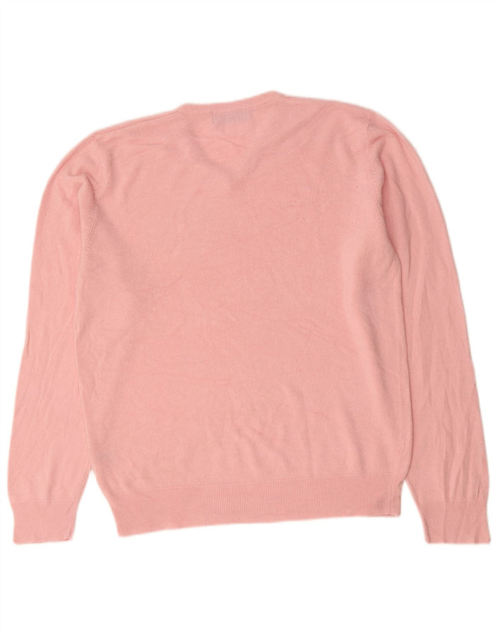 Maglione da uomo Marks & Spencer con scollo a V blu Harbour, acrilico rosa medio