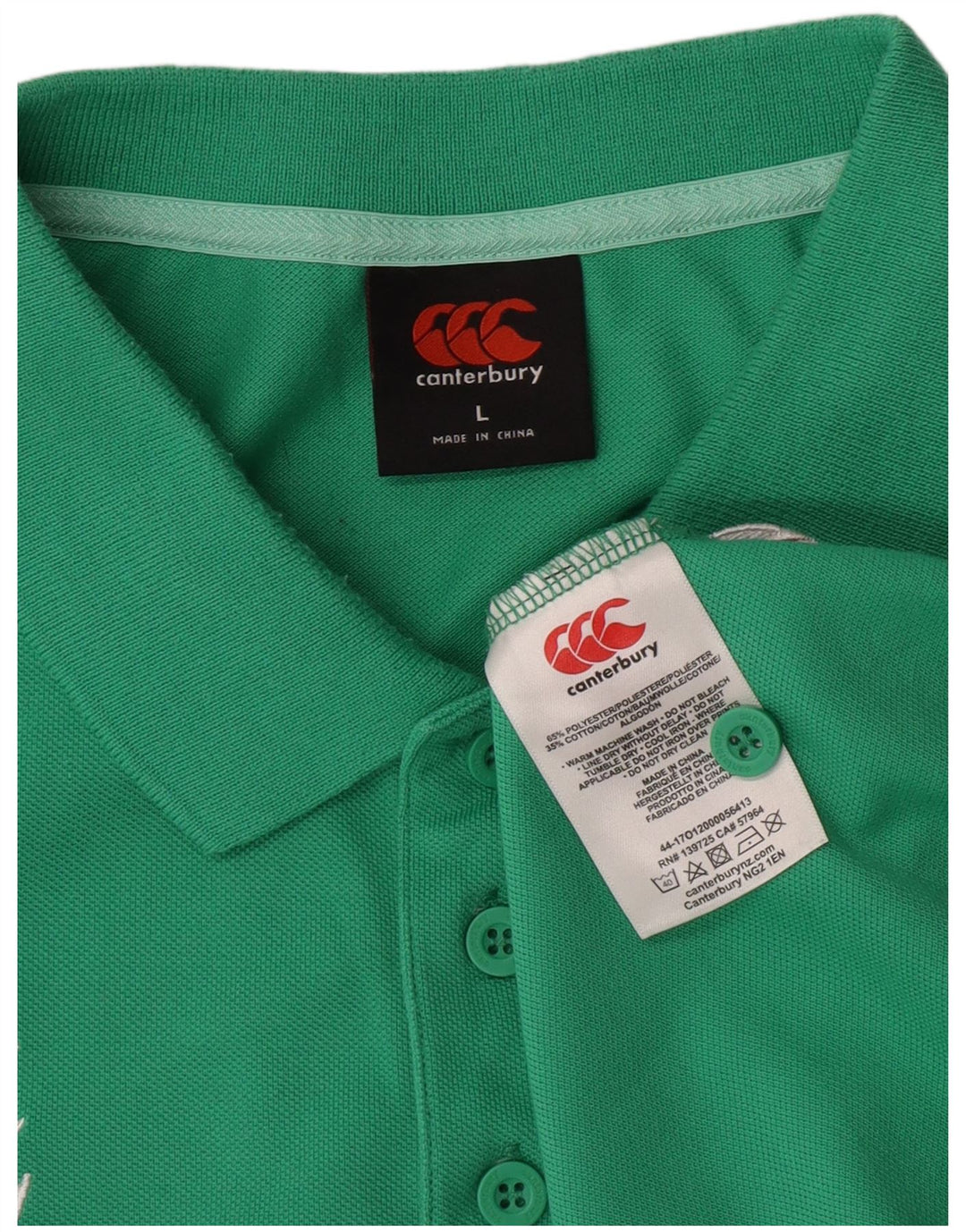 Polo Canterbury da uomo IRFU grande poliestere verde
