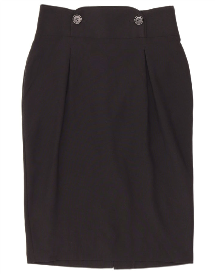 Gonna a tubino da donna Marks & Spencer UK 10 piccola W26 poliestere nero